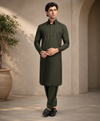 Premium Olive Green Pakistani Shalwar Kameez | Sikandar e Azam