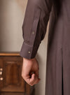 Premium Chocolate Brown Plain Shalwar Kameez – Classic Pakistani Menswear