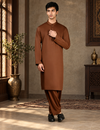 Men’s Premium Chocolate Brown Shalwar Kameez | Classic Pakistani Traditional Wear