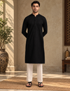 Men’s Premium Black Kurta | Classic Pakistani Traditional Wear