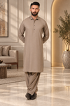 Men’s Premium Taupe Shalwar Kameez | Classic Pakistani Traditional Wear