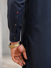 Premium Navy Blue Pakistani Shalwar Kameez | Sikandar e Azam