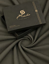 Premium Olive Grey Solid Wash & Wear Fabric – Luxury Men’s Suiting / Shalwar Kameez