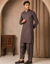 Premium Chocolate Brown Plain Shalwar Kameez – Classic Pakistani Menswear