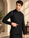 Men’s Premium Black Prince Coat Style Waistcoat | Traditional Pakistani Formal Wear